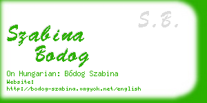 szabina bodog business card