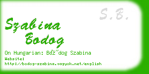 szabina bodog business card